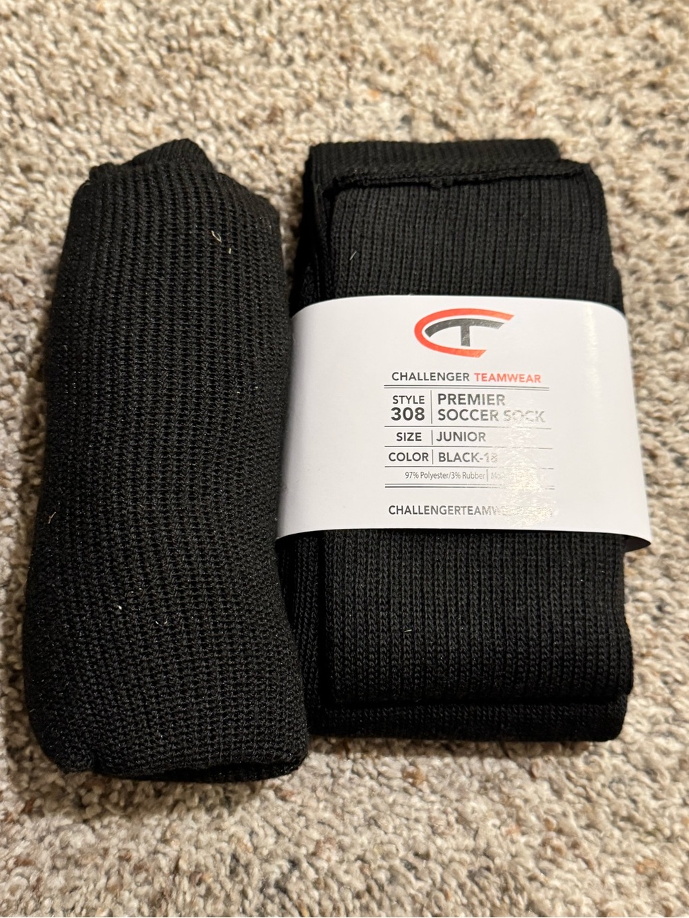 Kids Black Soccer Socks